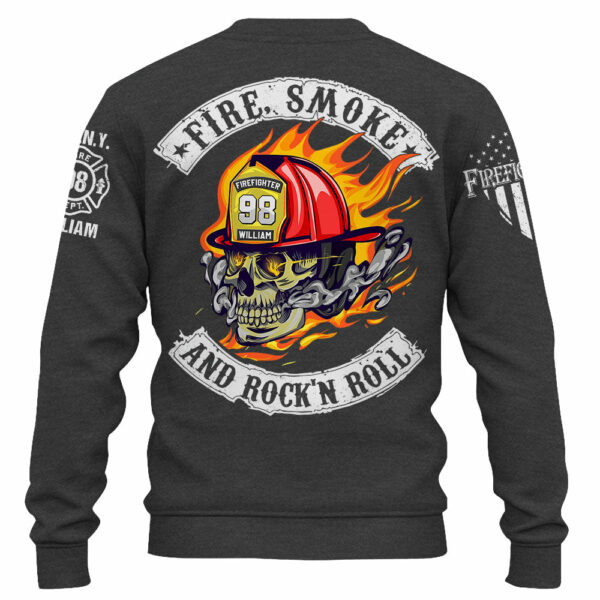 Personalized Shirt Fire, Smoke And Rock'n Roll Custom Gift For Firefighter K1702 - Image 5