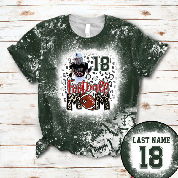 Personalized Shirt Football Mom Bleach Leopard All Over Print Shirt For Football Family Member Game Day Shirt H2511 - Image 3