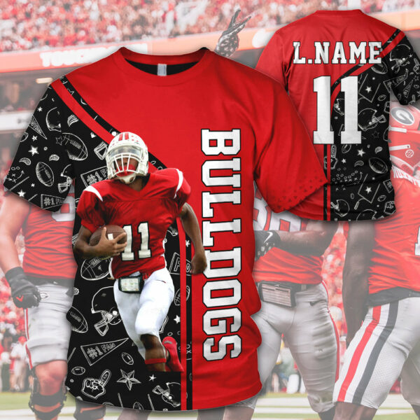 Personalized Shirt Football Player Photo Team Name Number All Over Print Shirt For Football Team Football Son Mom Family Member H2511 - Image 2