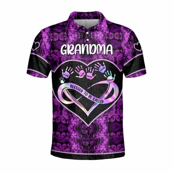 Personalized Shirt Gift For Grandmas - Blessed To Be Called Grandma Infinity Heart Handprints 3D Shirt - Grandma With Grandkids Name All Over Print Shirts - Image 7