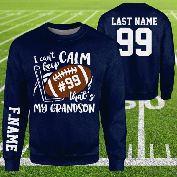 Personalized Shirt I Can't Keep Calm That's My Son All Over Print Shirt For Football Mom Grandma Sport Game Day Shirt H2511 - Image 9