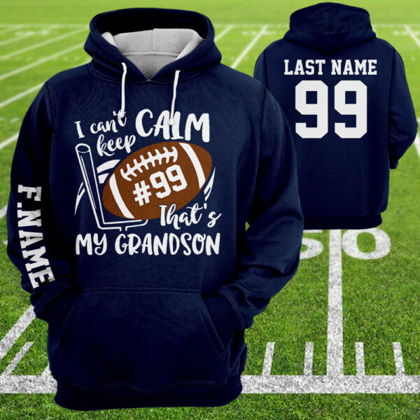 Personalized Shirt I Can't Keep Calm That's My Son All Over Print Shirt For Football Mom Grandma Sport Game Day Shirt H2511 - Image 3