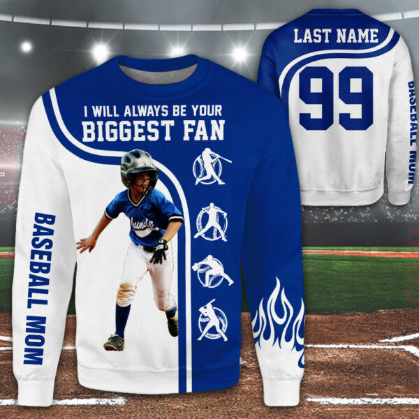 Personalized Shirt I Will Always Be Your Biggest Fan All Over Print Shirt For Baseball Mom Grandma Sport Family H2511 - Image 3