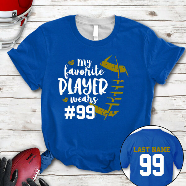 Personalized Shirt My Favorite Player Wears Football Number All Over Print Shirt For Football Mom Grandma Family Member Game Day Shirt H2511 - Image 11