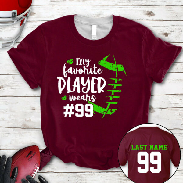 Personalized Shirt My Favorite Player Wears Football Number All Over Print Shirt For Football Mom Grandma Family Member Game Day Shirt H2511 - Image 14