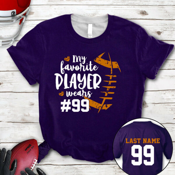 Personalized Shirt My Favorite Player Wears Football Number All Over Print Shirt For Football Mom Grandma Family Member Game Day Shirt H2511 - Image 13
