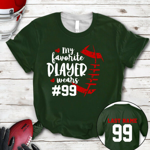 Personalized Shirt My Favorite Player Wears Football Number All Over Print Shirt For Football Mom Grandma Family Member Game Day Shirt H2511 - Image 10