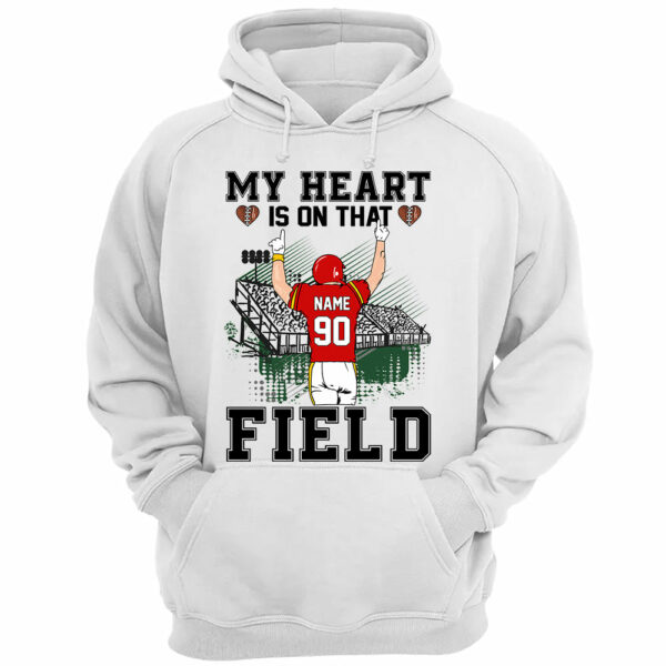 Personalized Shirt My Heart Is On That Field Stands Football Shirt Football Team K1702 - Image 3