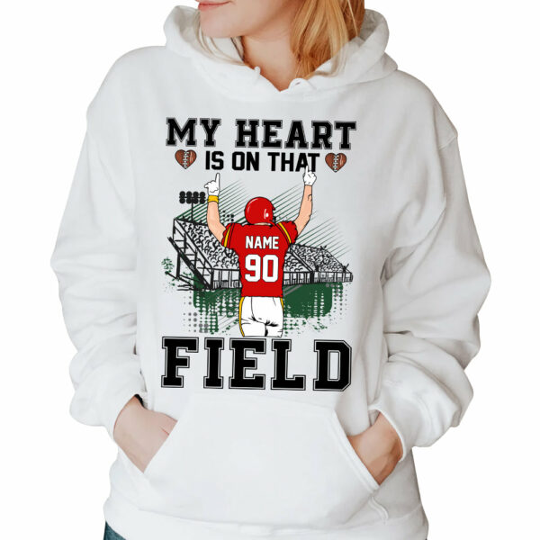 Personalized Shirt My Heart Is On That Field Stands Football Shirt Football Team K1702 - Image 4