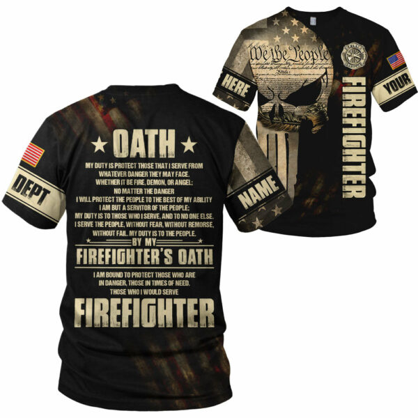 Personalized Shirts For Firefighter Custom Gift For Fireman Firefighter Oath We The People Shirt H2511 - Image 4