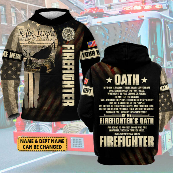 Personalized Shirts For Firefighter Custom Gift For Fireman Firefighter Oath We The People Shirt H2511 - Image 2