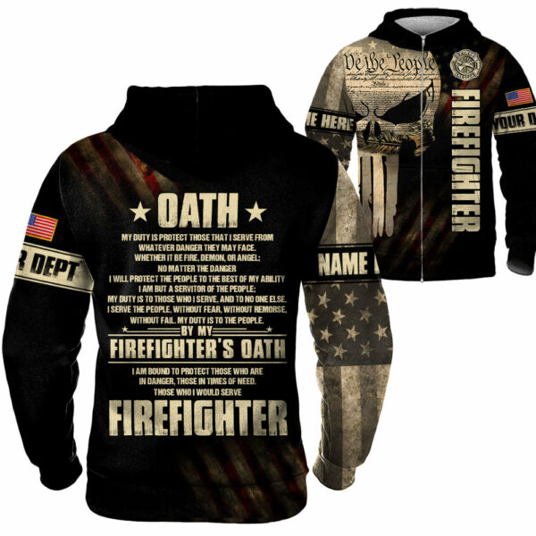 Personalized Shirts For Firefighter Custom Gift For Fireman Firefighter Oath We The People Shirt H2511 - Image 7