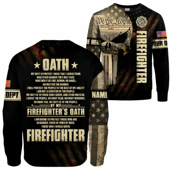 Personalized Shirts For Firefighter Custom Gift For Fireman Firefighter Oath We The People Shirt H2511 - Image 6