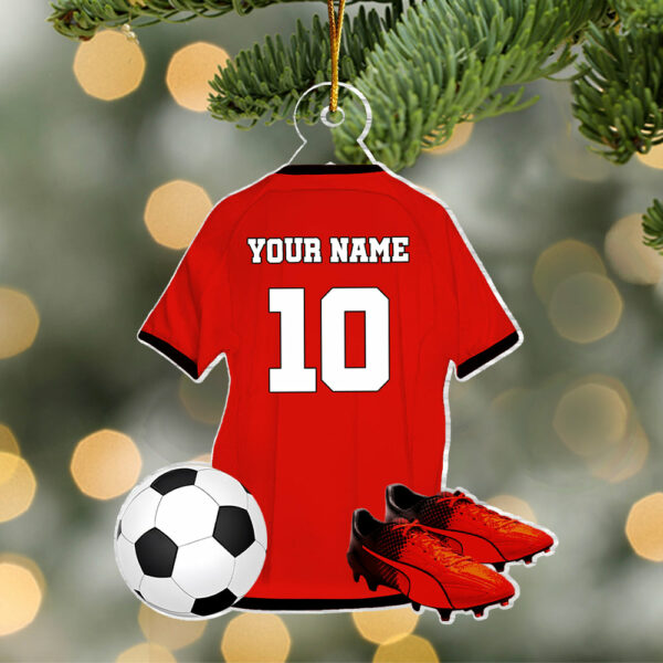 Personalized Soccer Christmas Ornament, Custom Name Number and Color Ornament Gift for Soccer Players Soccer Ball Ornament Soccer Lover Gift - Image 2