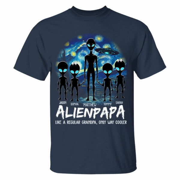 Personalized Starry Night Alien Dad Like A Regular Dad Only Way Cooler Shirt - Image 4