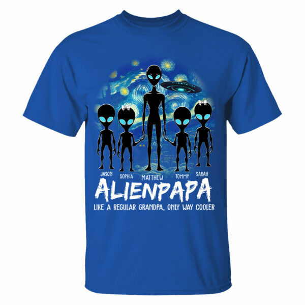 Personalized Starry Night Alien Dad Like A Regular Dad Only Way Cooler Shirt - Image 6