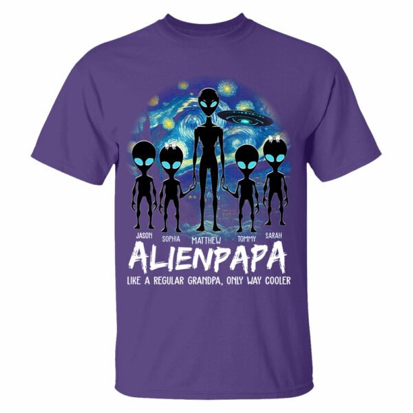 Personalized Starry Night Alien Dad Like A Regular Dad Only Way Cooler Shirt - Image 5