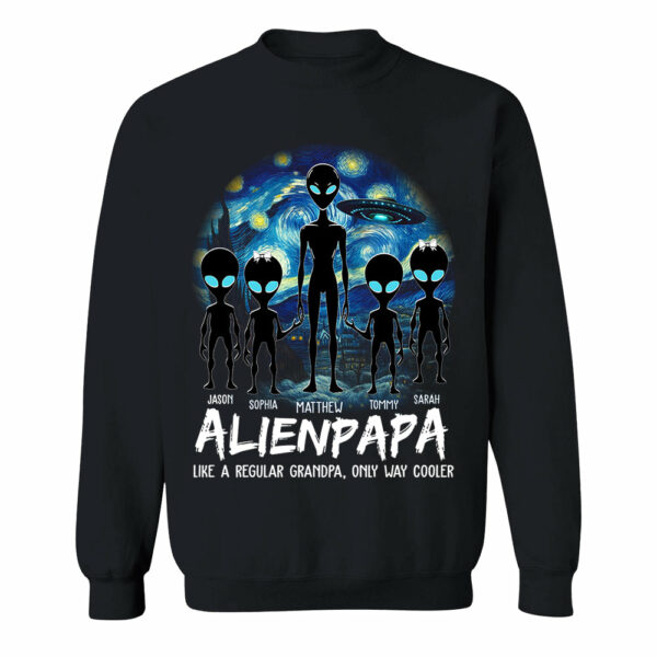 Personalized Starry Night Alien Dad Like A Regular Dad Only Way Cooler Shirt - Image 7