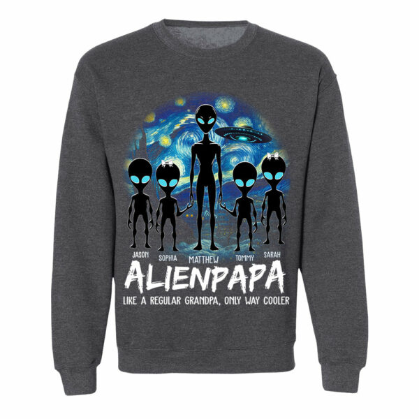 Personalized Starry Night Alien Dad Like A Regular Dad Only Way Cooler Shirt - Image 9