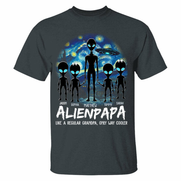 Personalized Starry Night Alien Dad Like A Regular Dad Only Way Cooler Shirt - Image 3