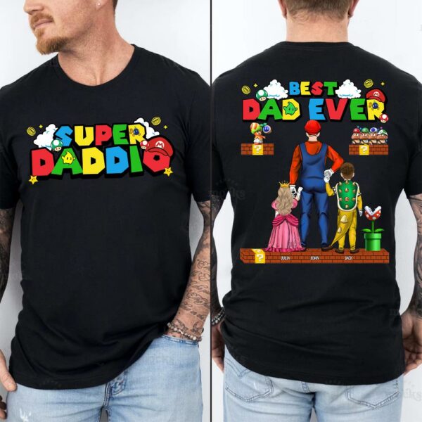 Personalized Super Daddio Shirt, Best Dad Ever Shirt, Father's Day Gift - Image 5
