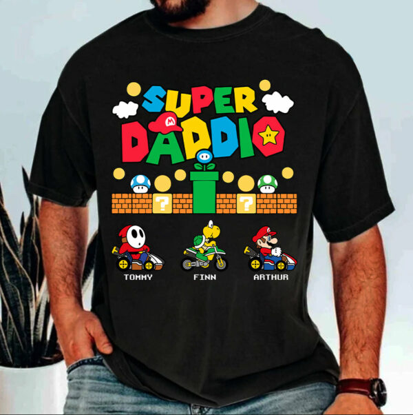 Personalized Super Daddio Shirt, Custom Names Shirt, Father's Day Gift