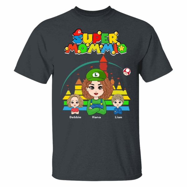 Personalized Super Mommio Shirt, Super Mario Family Custom Shirts, Mother's Day Shirt, Gamer Mommy Shirt - Image 4