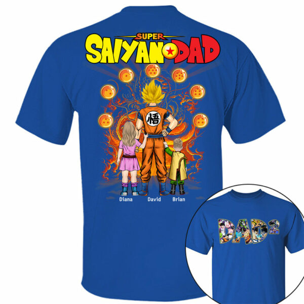 Personalized Super Saiyan Dad Shirt, Father's Day Shirt Tu24 - Image 11