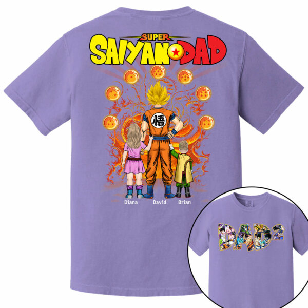 Personalized Super Saiyan Dad Shirt, Father's Day Shirt Tu24 - Image 19