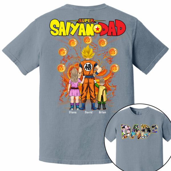 Personalized Super Saiyan Dad Shirt, Father's Day Shirt Tu24 - Image 17