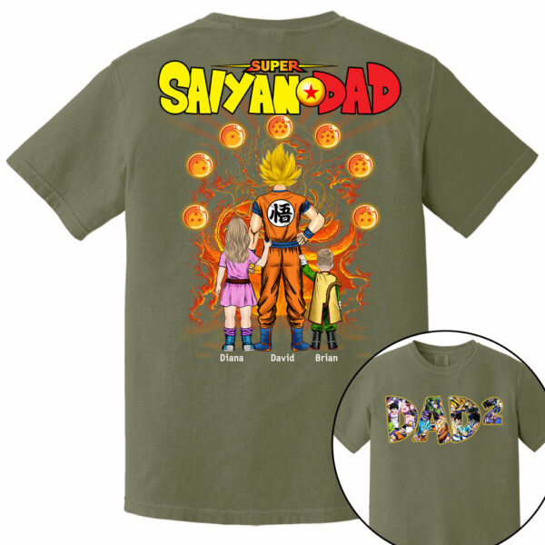 Personalized Super Saiyan Dad Shirt, Father's Day Shirt Tu24 - Image 20