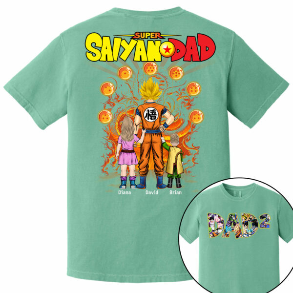 Personalized Super Saiyan Dad Shirt, Father's Day Shirt Tu24 - Image 16