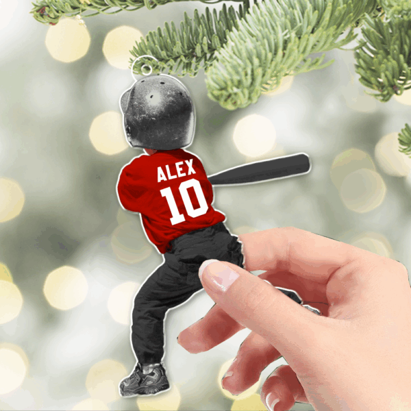 Personalized T-Ball Acrylic Christmas Ornament, Custom Tee-Ball Ornament For Kid - Image 14