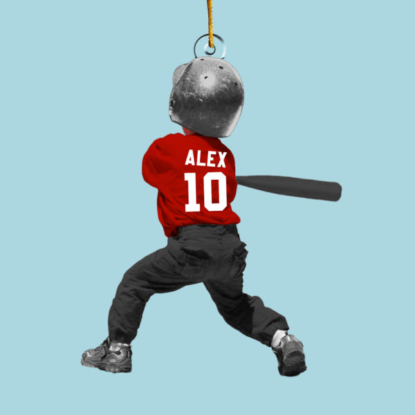 Personalized T-Ball Acrylic Christmas Ornament, Custom Tee-Ball Ornament For Kid - Image 12