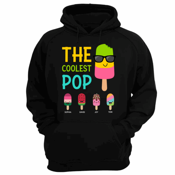 Personalized The Coolest Pop Shirt, Funny Ice Cream Papa And Kid Shirt - Image 10