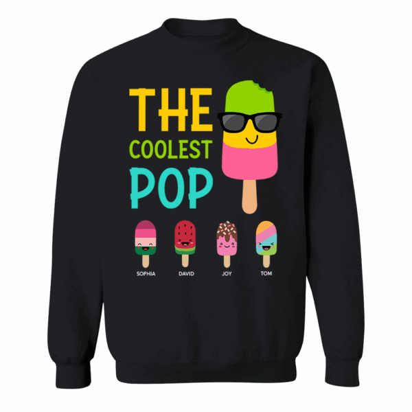 Personalized The Coolest Pop Shirt, Funny Ice Cream Papa And Kid Shirt - Image 6