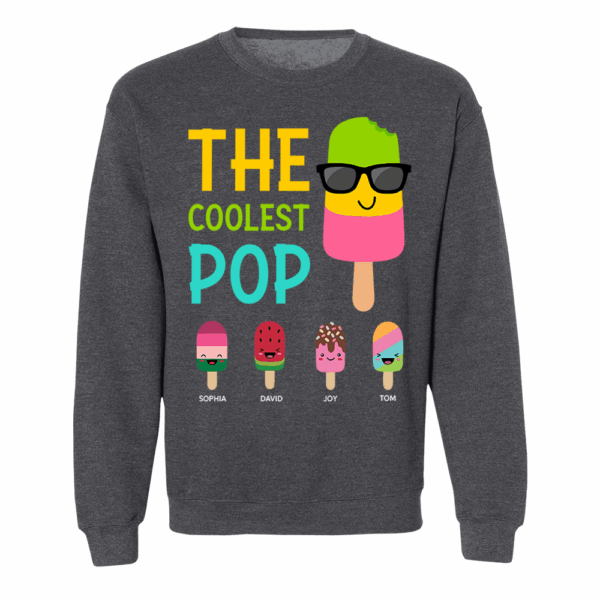 Personalized The Coolest Pop Shirt, Funny Ice Cream Papa And Kid Shirt - Image 7