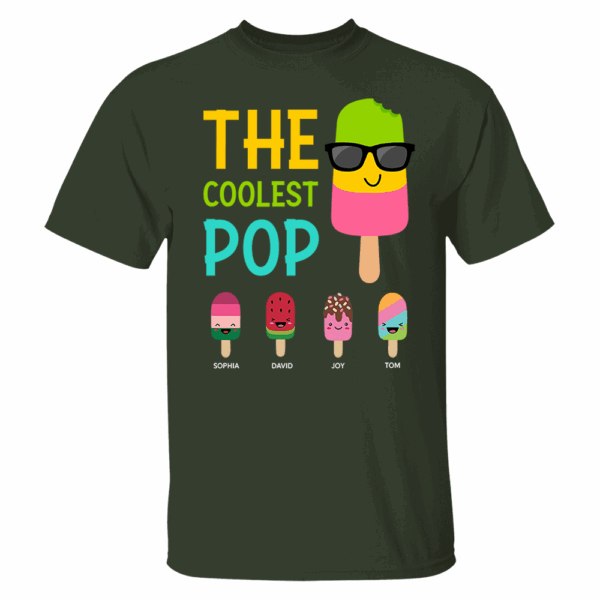 Personalized The Coolest Pop Shirt, Funny Ice Cream Papa And Kid Shirt - Image 3