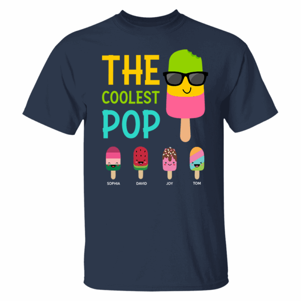 Personalized The Coolest Pop Shirt, Funny Ice Cream Papa And Kid Shirt - Image 4