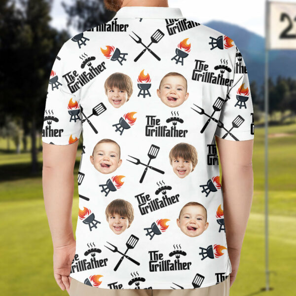 Personalized The Grill Father Polo Shirt with Face, Father's Day Gift - Image 2