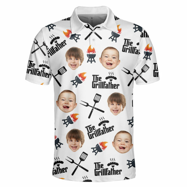 Personalized The Grill Father Polo Shirt with Face, Father's Day Gift - Image 3