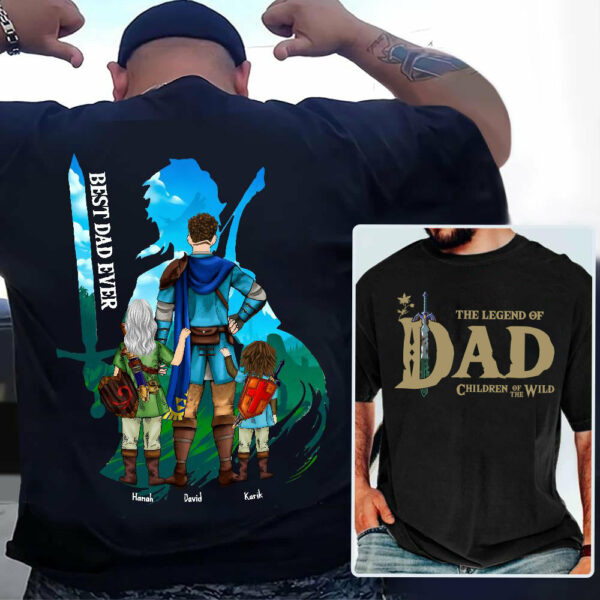 Personalized The Legend of Dad Children Of The Wild - Best Dad Ever Shirt - Father's Day & Birthday Gift For Father - Image 2