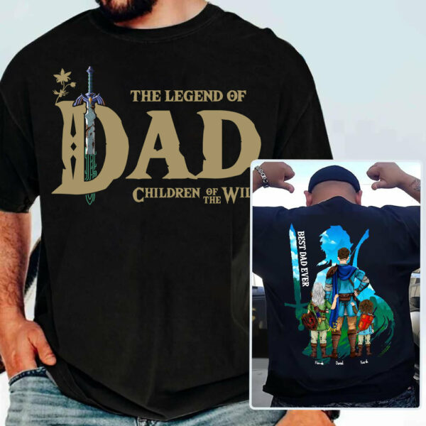 Personalized The Legend of Dad Children Of The Wild - Best Dad Ever Shirt - Father's Day & Birthday Gift For Father - Image 5