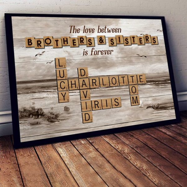 Personalized The Love Between Brothers Sisters Crossword Puzzle Canvas - Perfect Custom Gift for Siblings - Image 4