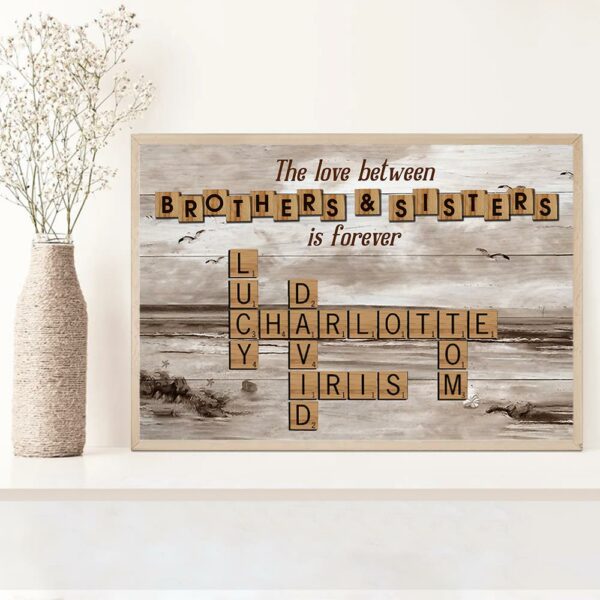 Personalized The Love Between Brothers Sisters Crossword Puzzle Canvas - Perfect Custom Gift for Siblings - Image 5