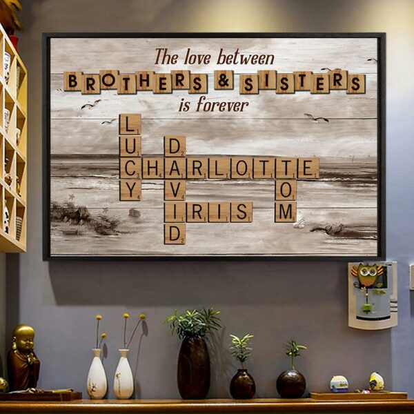 Personalized The Love Between Brothers Sisters Crossword Puzzle Canvas - Perfect Custom Gift for Siblings - Image 3