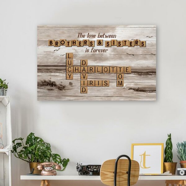 Personalized The Love Between Brothers Sisters Crossword Puzzle Canvas - Perfect Custom Gift for Siblings - Image 6