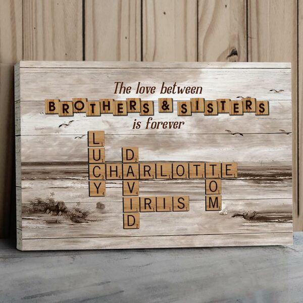 Personalized The Love Between Brothers Sisters Crossword Puzzle Canvas - Perfect Custom Gift for Siblings - Image 2