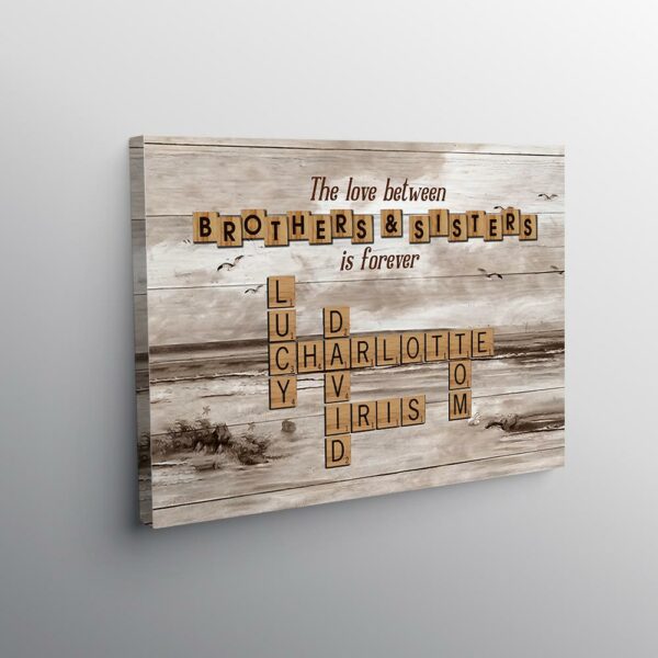 Personalized The Love Between Brothers Sisters Crossword Puzzle Canvas - Perfect Custom Gift for Siblings - Image 7