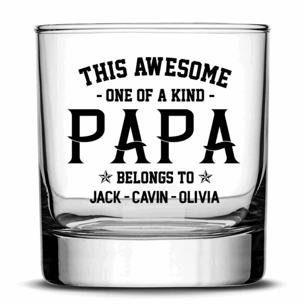 Personalized This Awesome One Of A Kind Papa, Custom Nickname Whiskey Glasses - Image 5